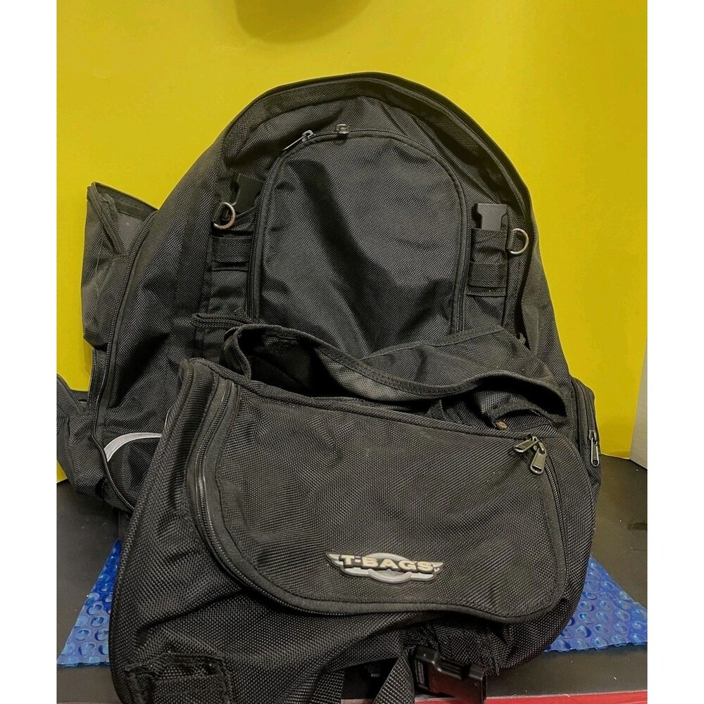 T-Bags Universal Convertible Motorcycle Travel Luggage Bag Backpack Black 19x19